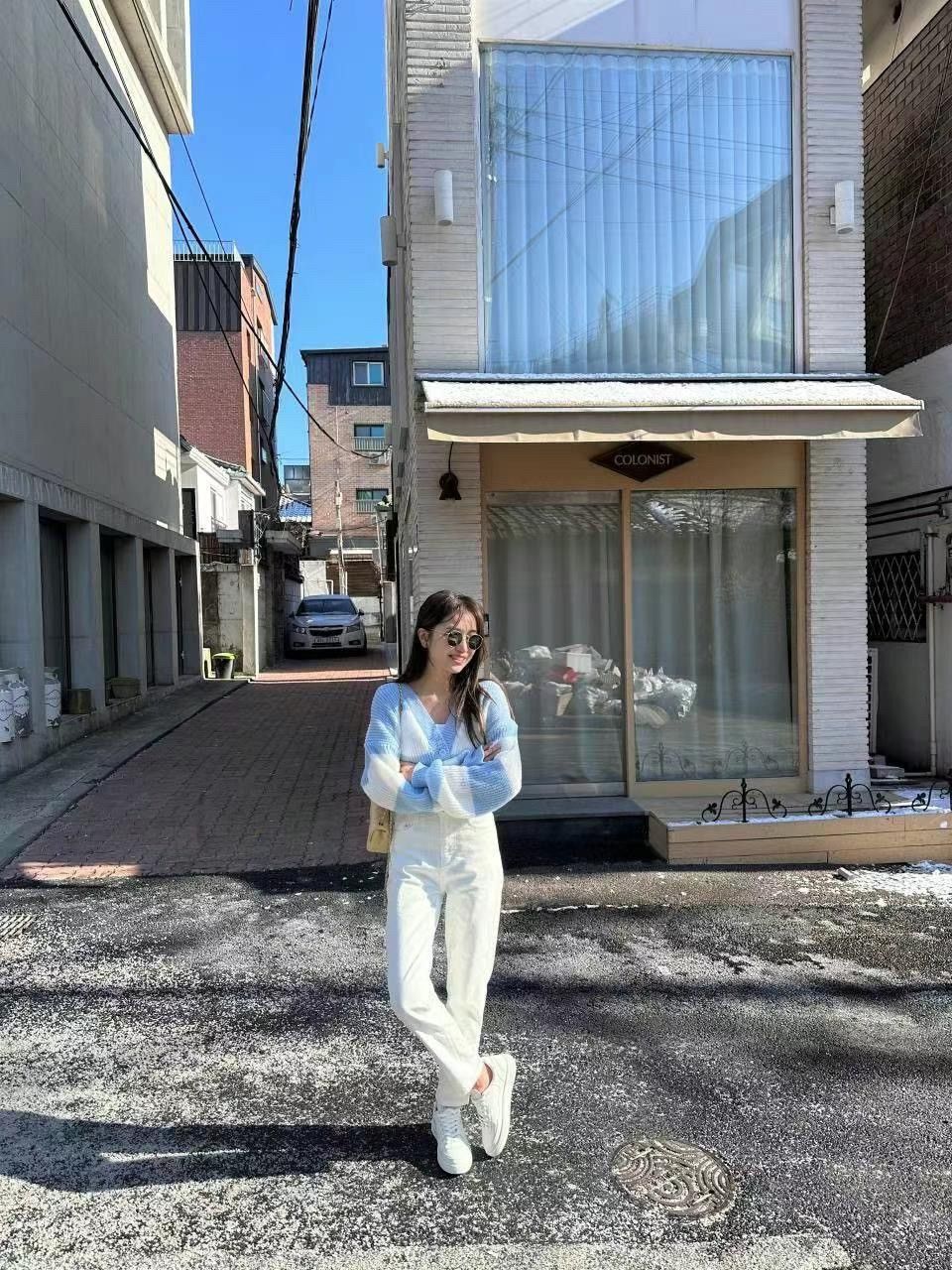 正韓 兩色 高腰彈力九分哈倫牛仔褲2colors（白奶油）S-XL 2048