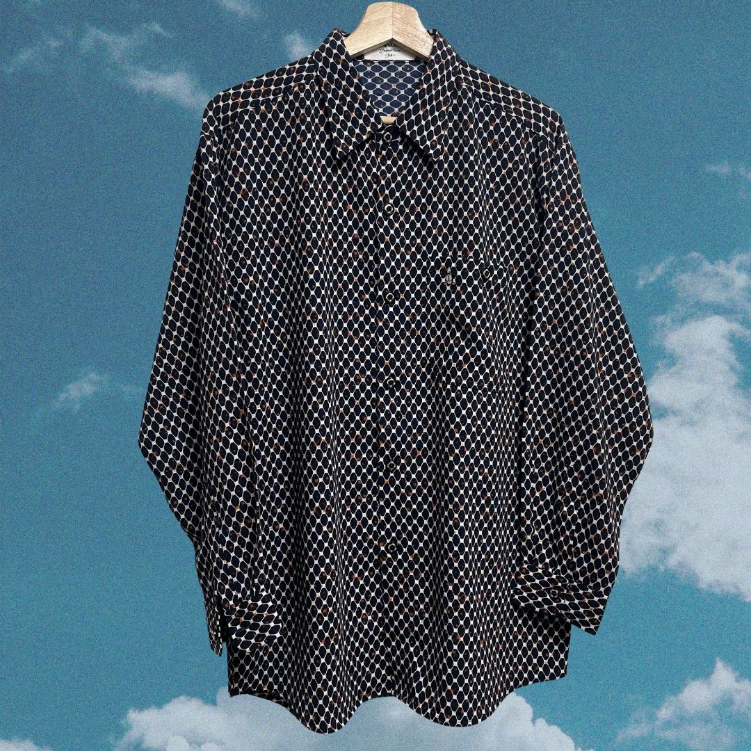 【𝗠𝗼𝗿𝗲𝗳𝘂𝗻古著選物】𝗠𝘂𝗻𝘀𝗶𝗻𝗴𝘄𝗲𝗮𝗿 企鵝 花色襯衫 幾何圖形 透氣襯衫