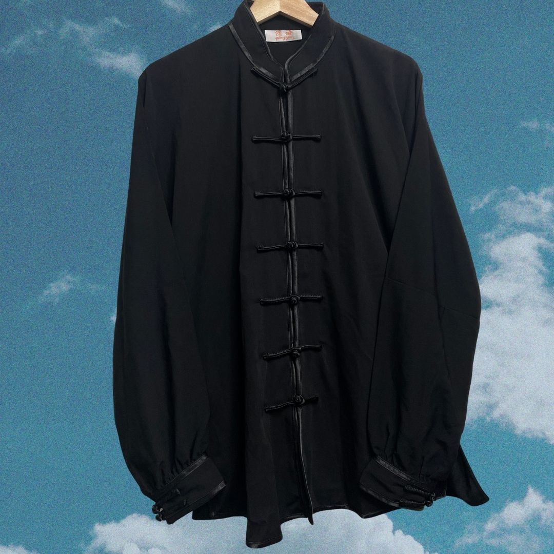 【𝗠𝗼𝗿𝗲𝗳𝘂𝗻古著選物】中國風黑色旗袍上衣 復古風 中國風