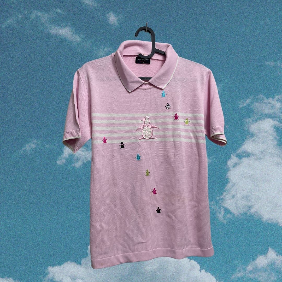 【𝗠𝗼𝗿𝗲𝗳𝘂𝗻古著選物】𝗠𝘂𝗻𝘀𝗶𝗻𝗴𝘄𝗲𝗮𝗿 企鵝 粉色𝗽𝗼𝗹𝗼衫 粉色