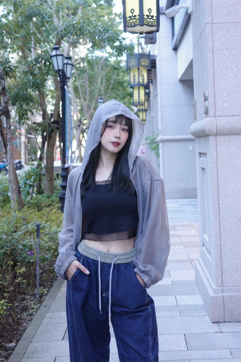 現▴連帽透膚防曬外套