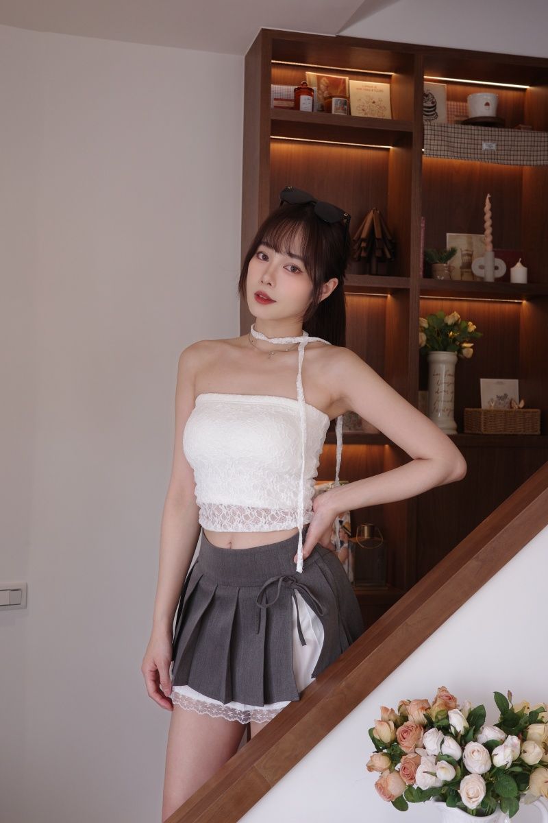 現▴雙層平口蕾絲小可愛