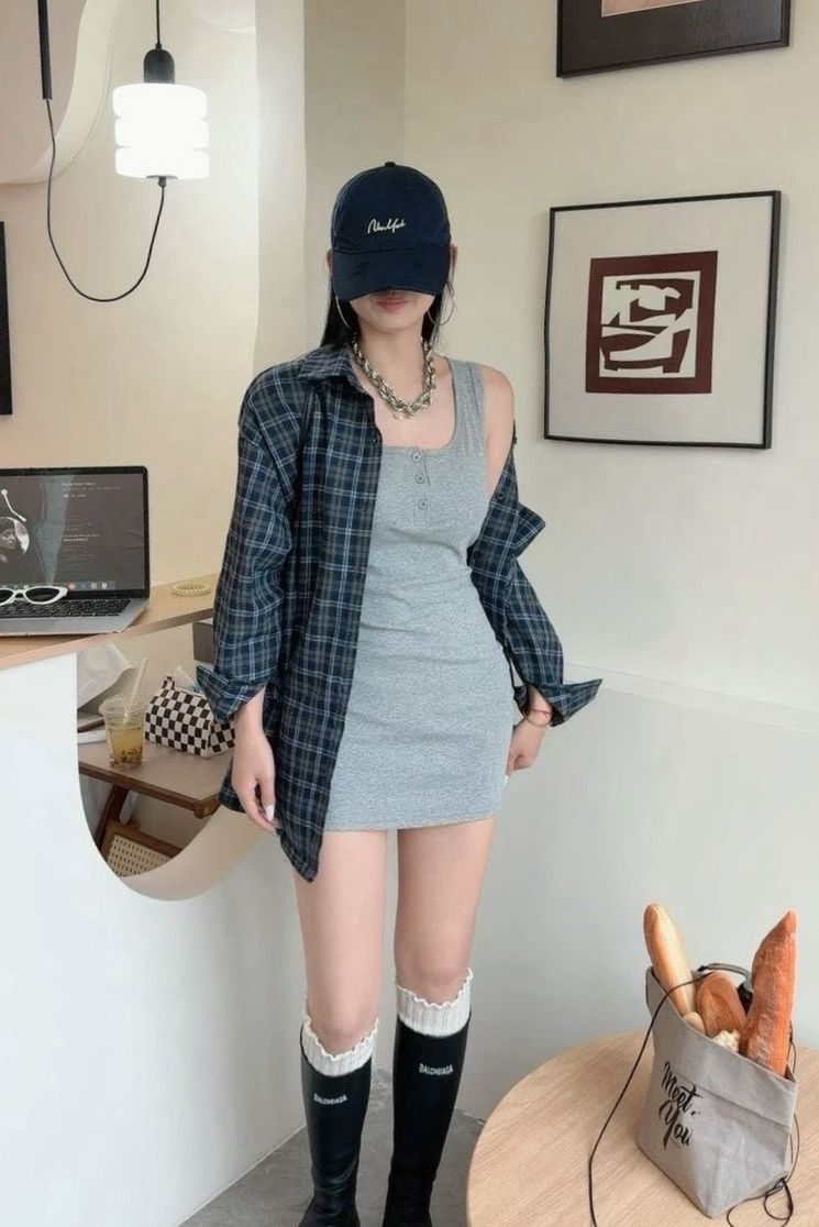 寬肩開釦洋襯衫套
