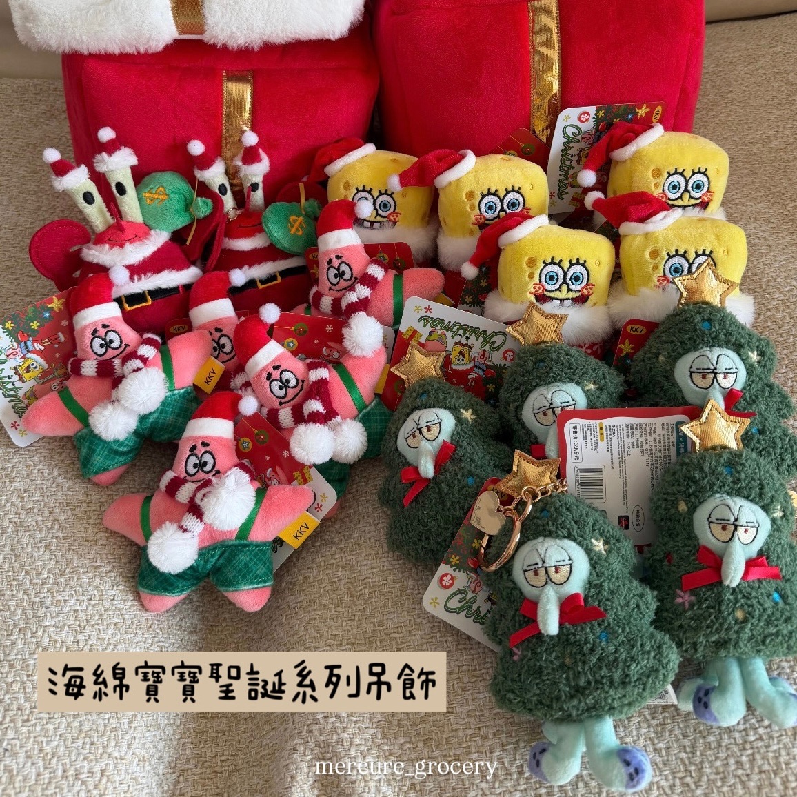 正版 海綿寶寶聖誕節吊飾