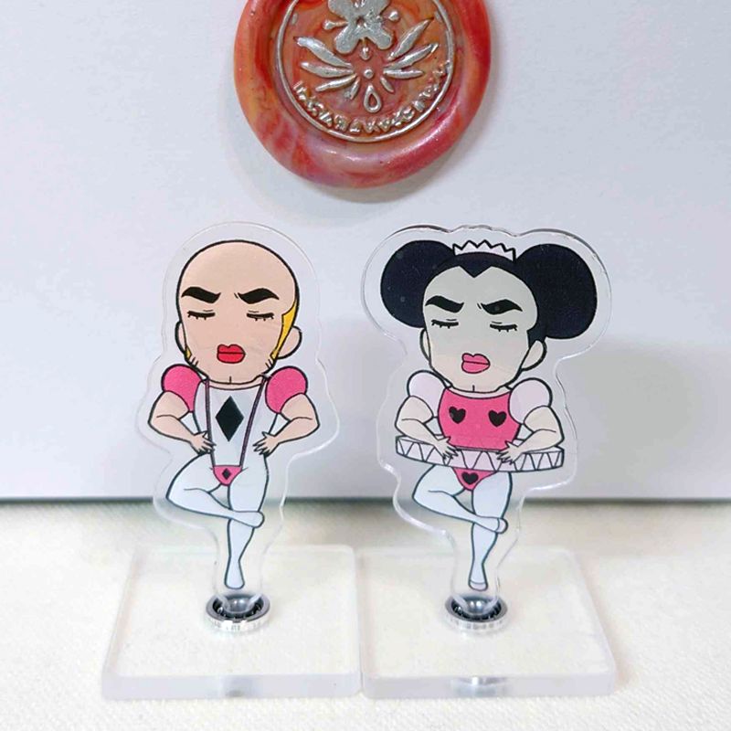 【同人二創】蠟筆小新搞怪樂園－馬卡歐與裘馬旋轉立牌