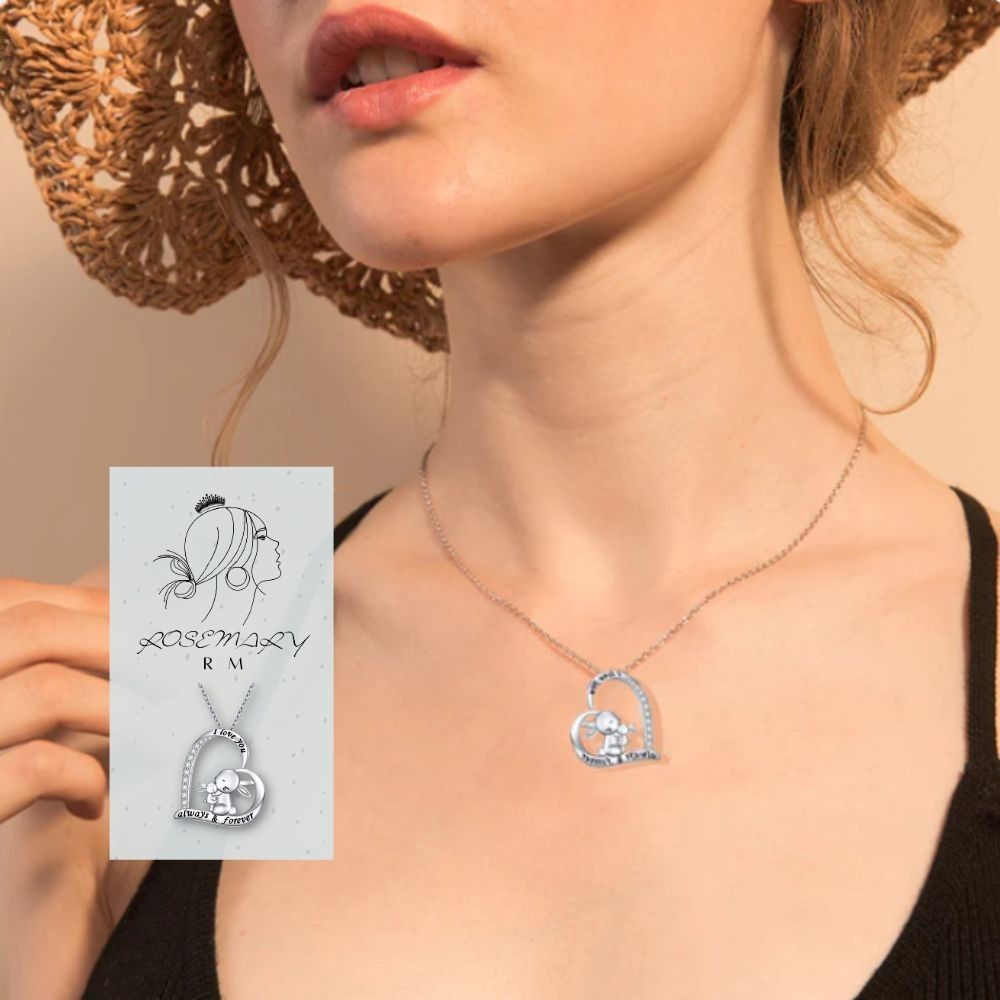 ♛ROSEMAYR♛[HU-0084] 韓版 可愛小兔鑲鑽愛心項鏈