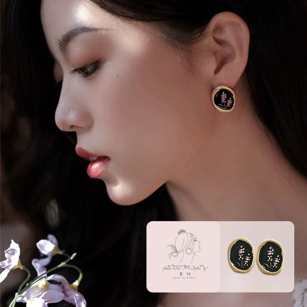 ♛ROSEMAYR♛[CR-0002] 韓版東大門 法式復古 薰衣草耳釘 耳環 現貨