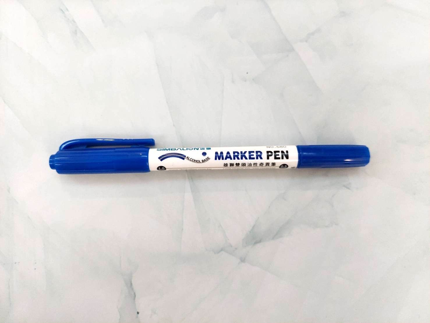 雄獅雙頭油性奇異筆（藍色）