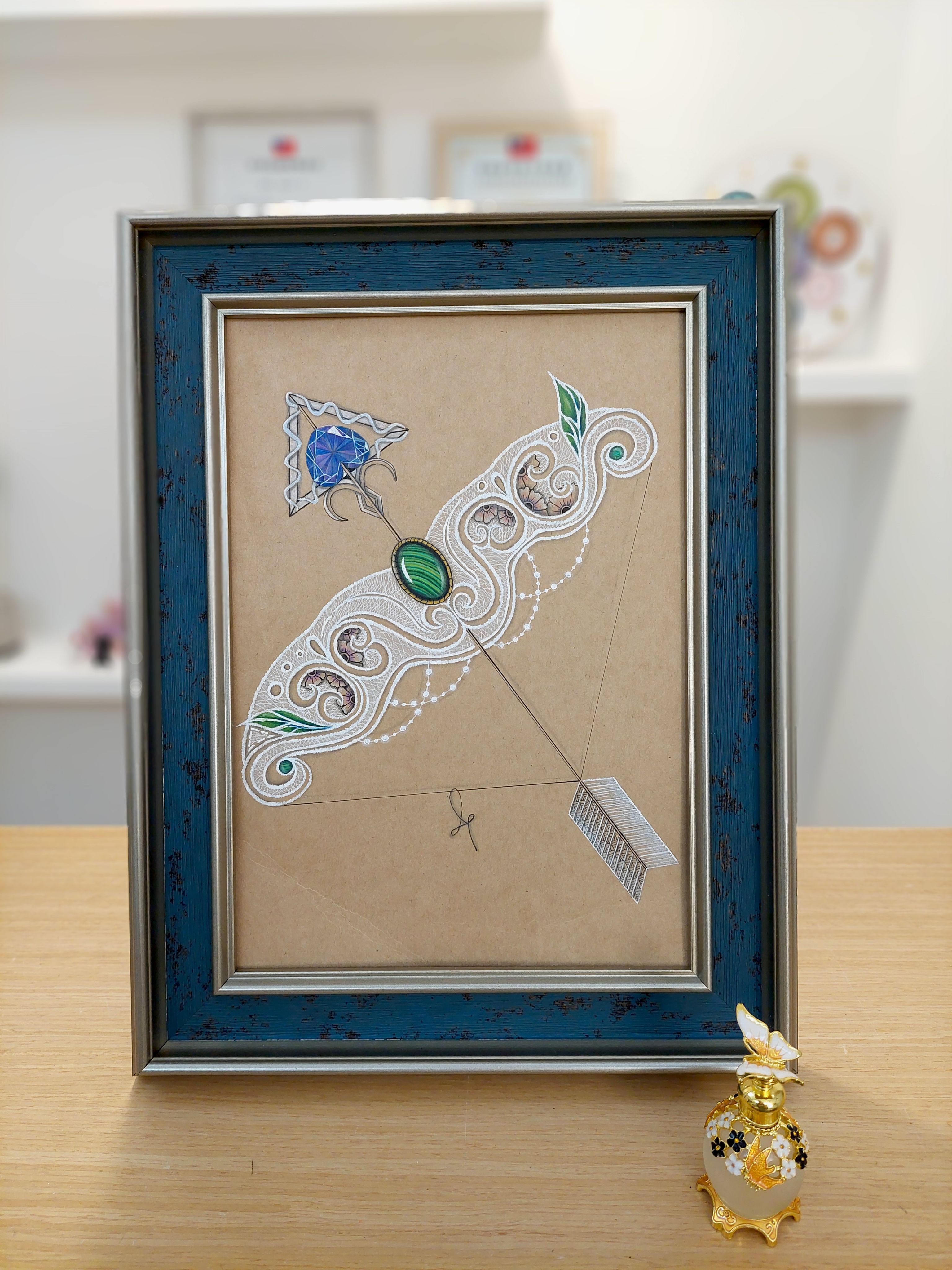 擺掛兩用A4相框（藍銀框）