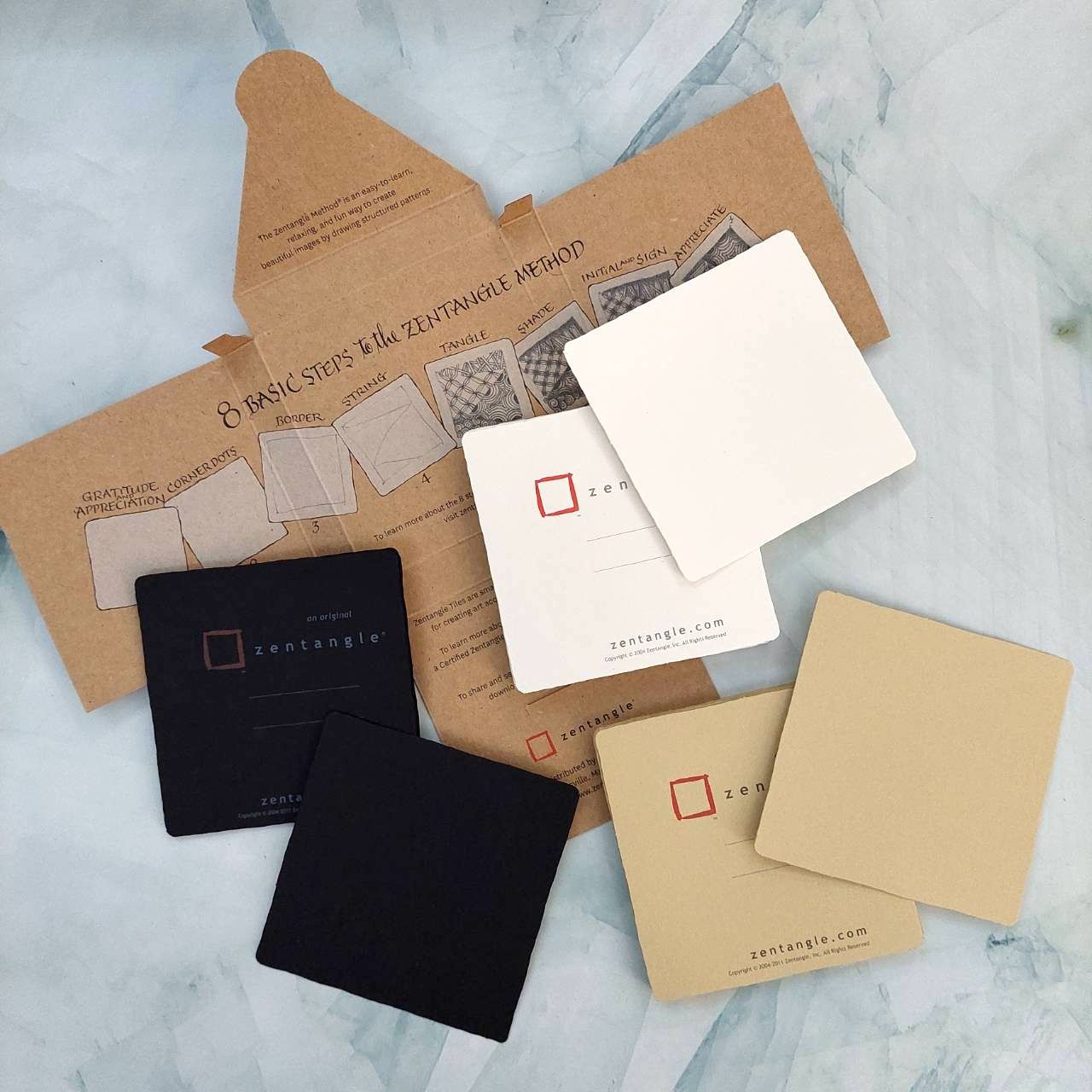 Zentangle禪繞畫方形紙磚