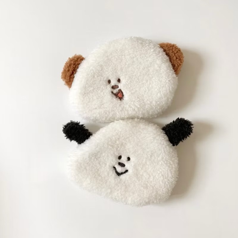 可愛毛絨小狗零錢包 毛茸茸狗狗秋冬錢包 收納包 萌萌小狗卡包鑰匙包耳機包 趙露思同款 桑稚同款