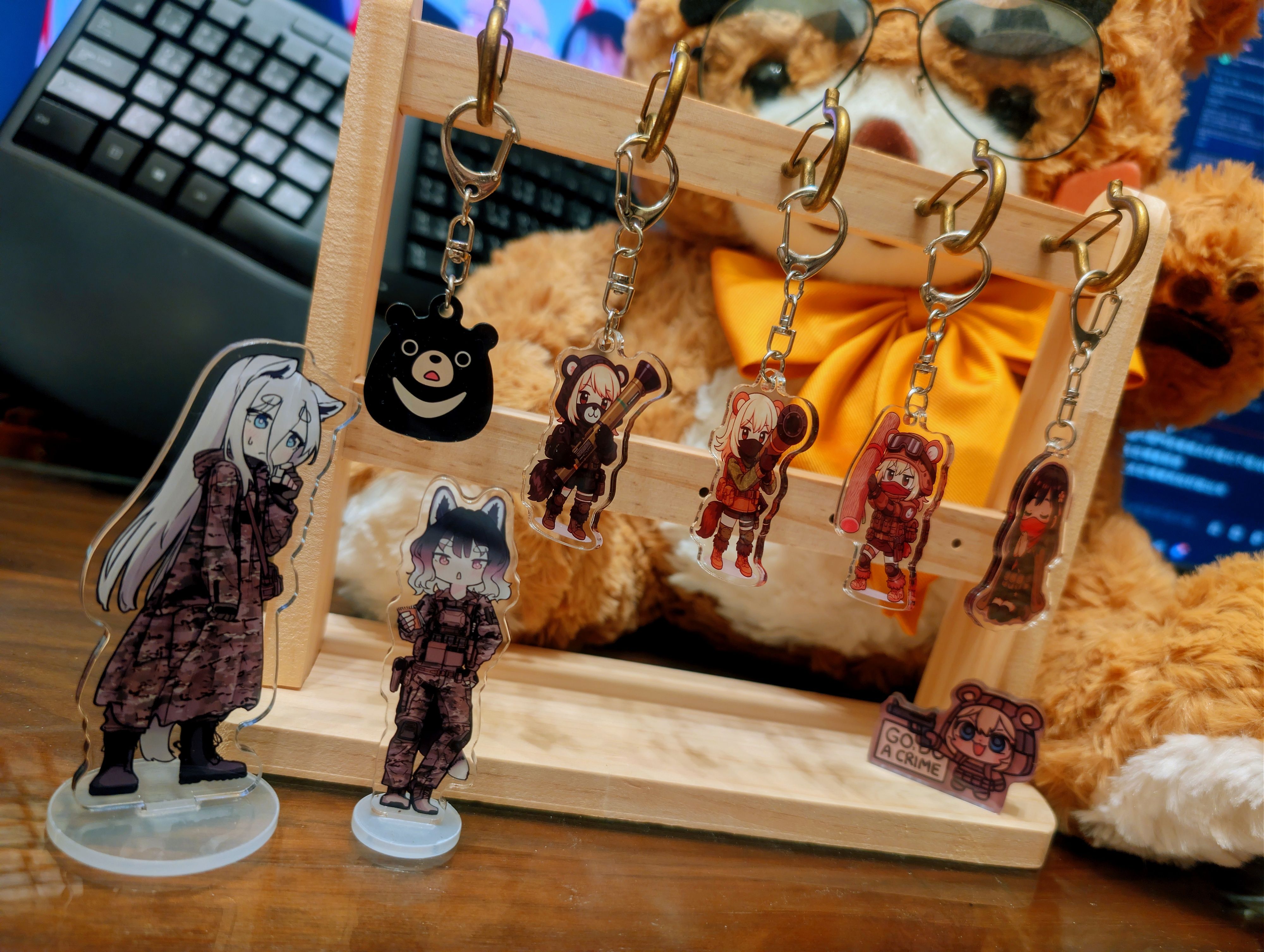 戰術熊熊壓克力吊飾