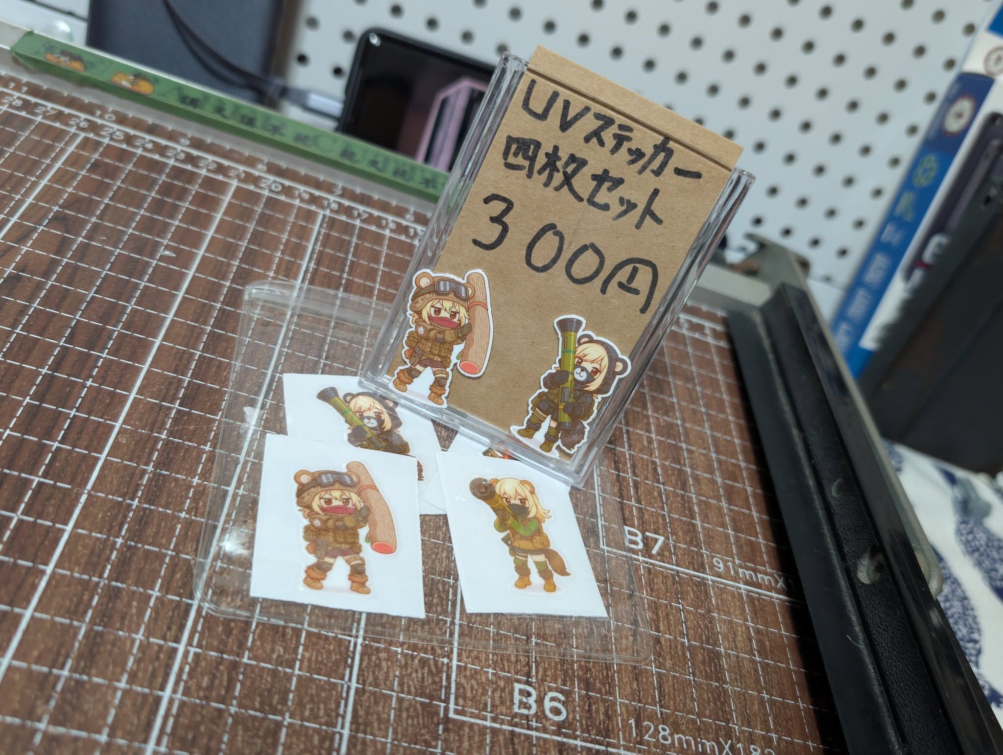 戰術熊娘四合一水晶貼紙