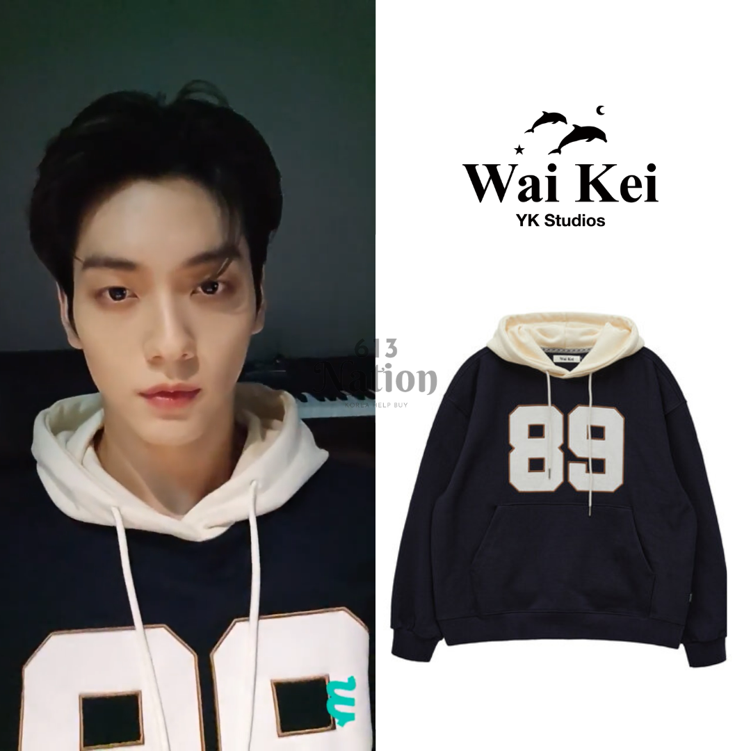 秀彬同款Color block 89 logo hoodie