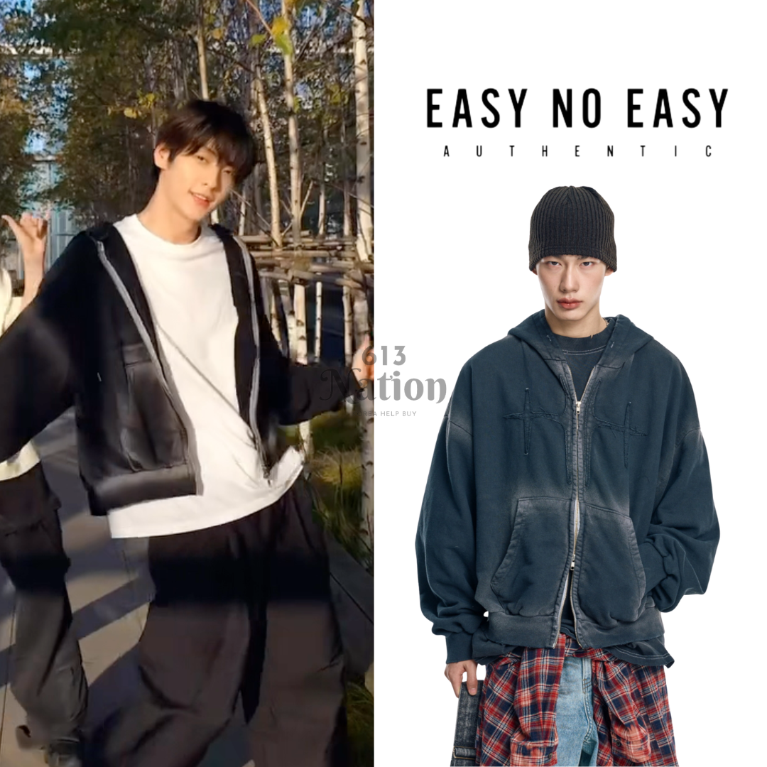 秀彬同款WASHED PATCH OVERFIT HOOD ZIP UP