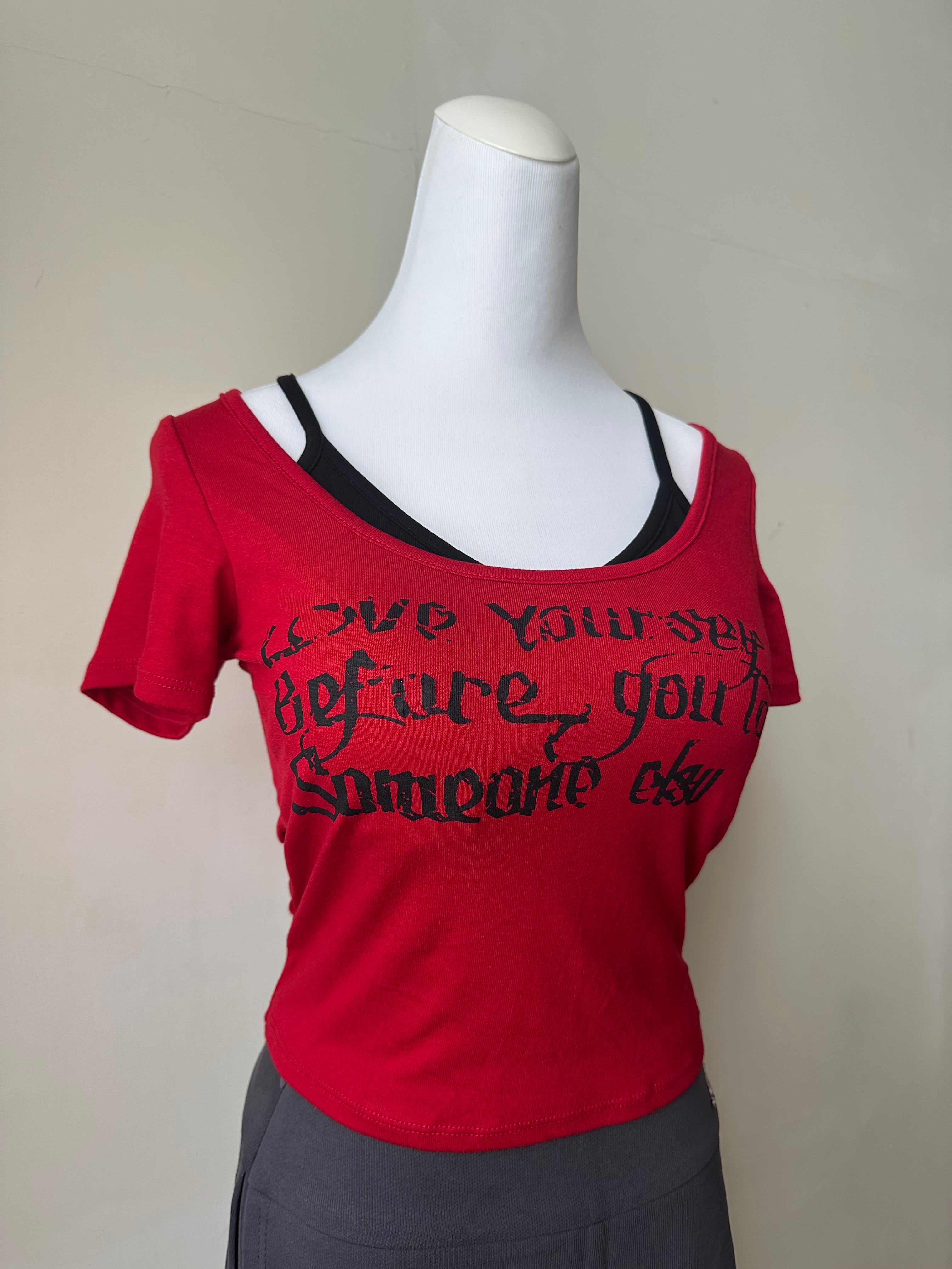 性感假兩件式上衣