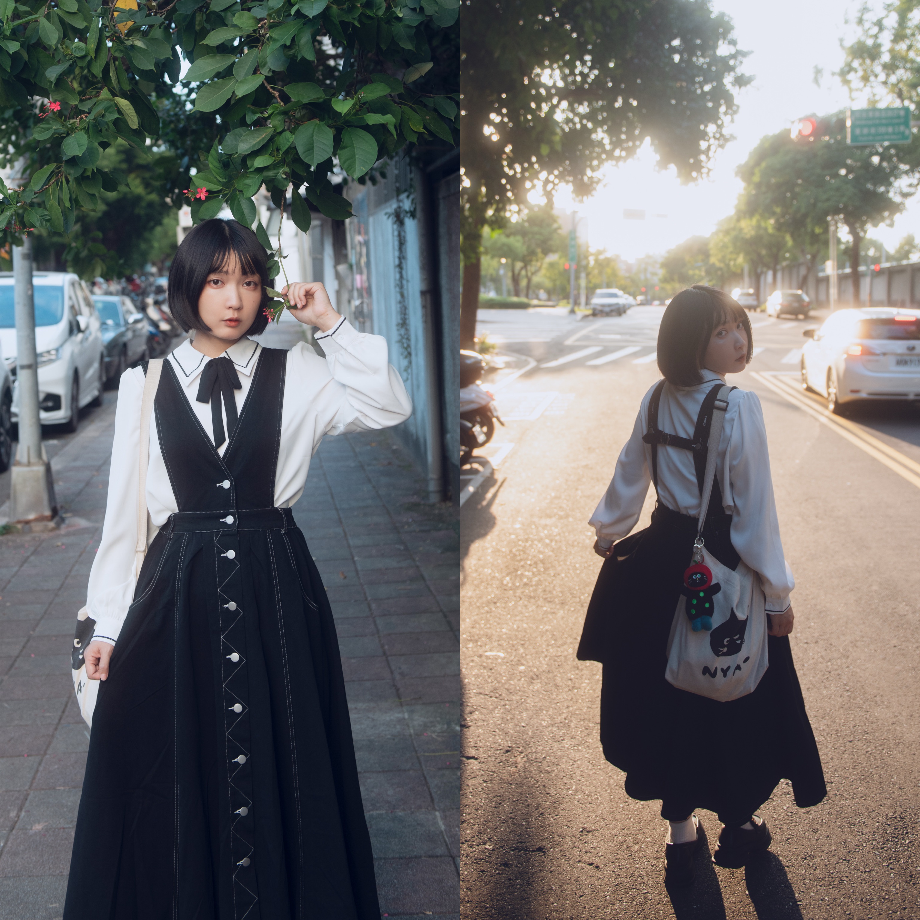 ￼日系/農莊女孩/單寧背心吊帶洋裝