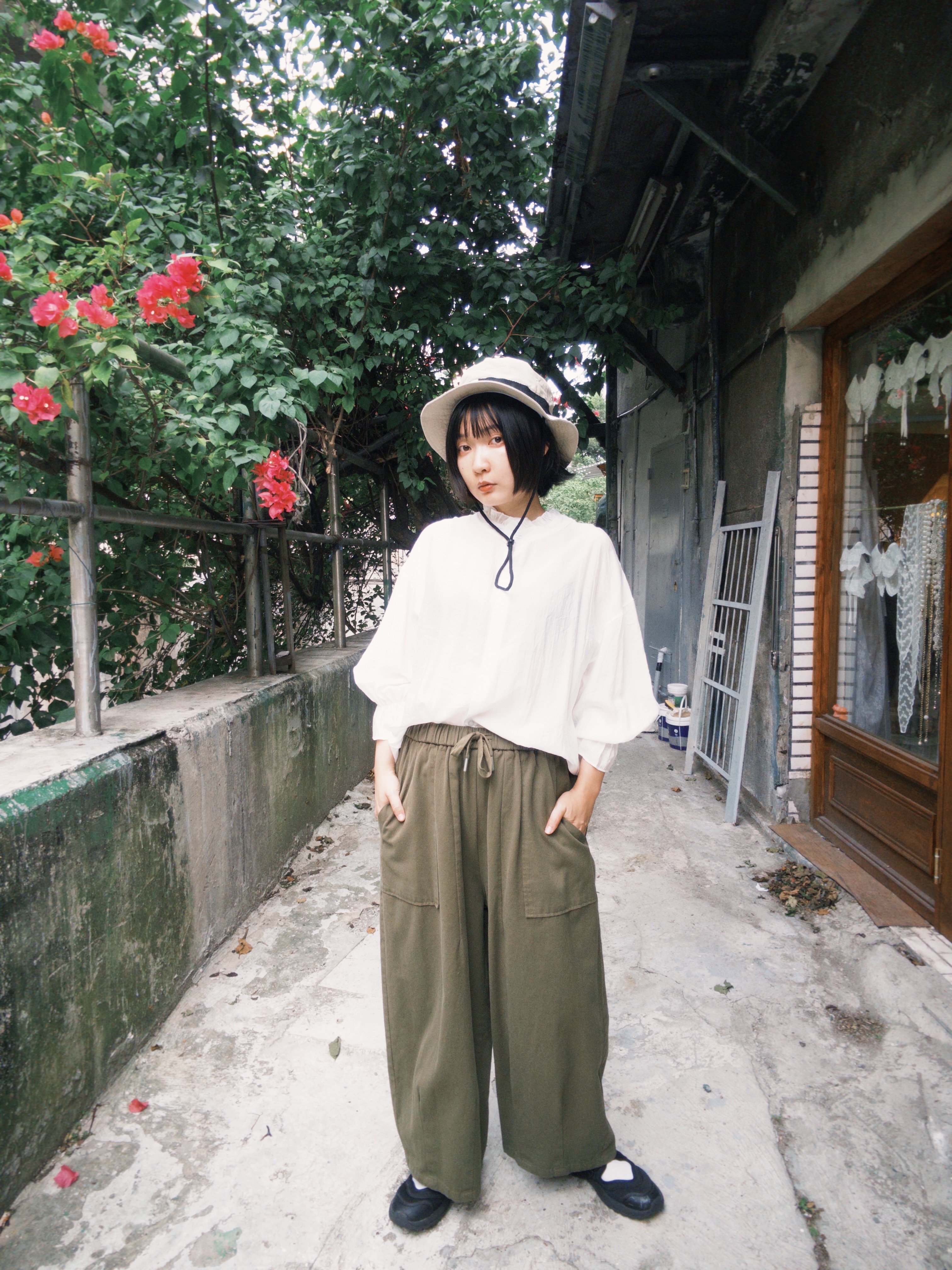 下身/日感凹豆風棉質寬褲