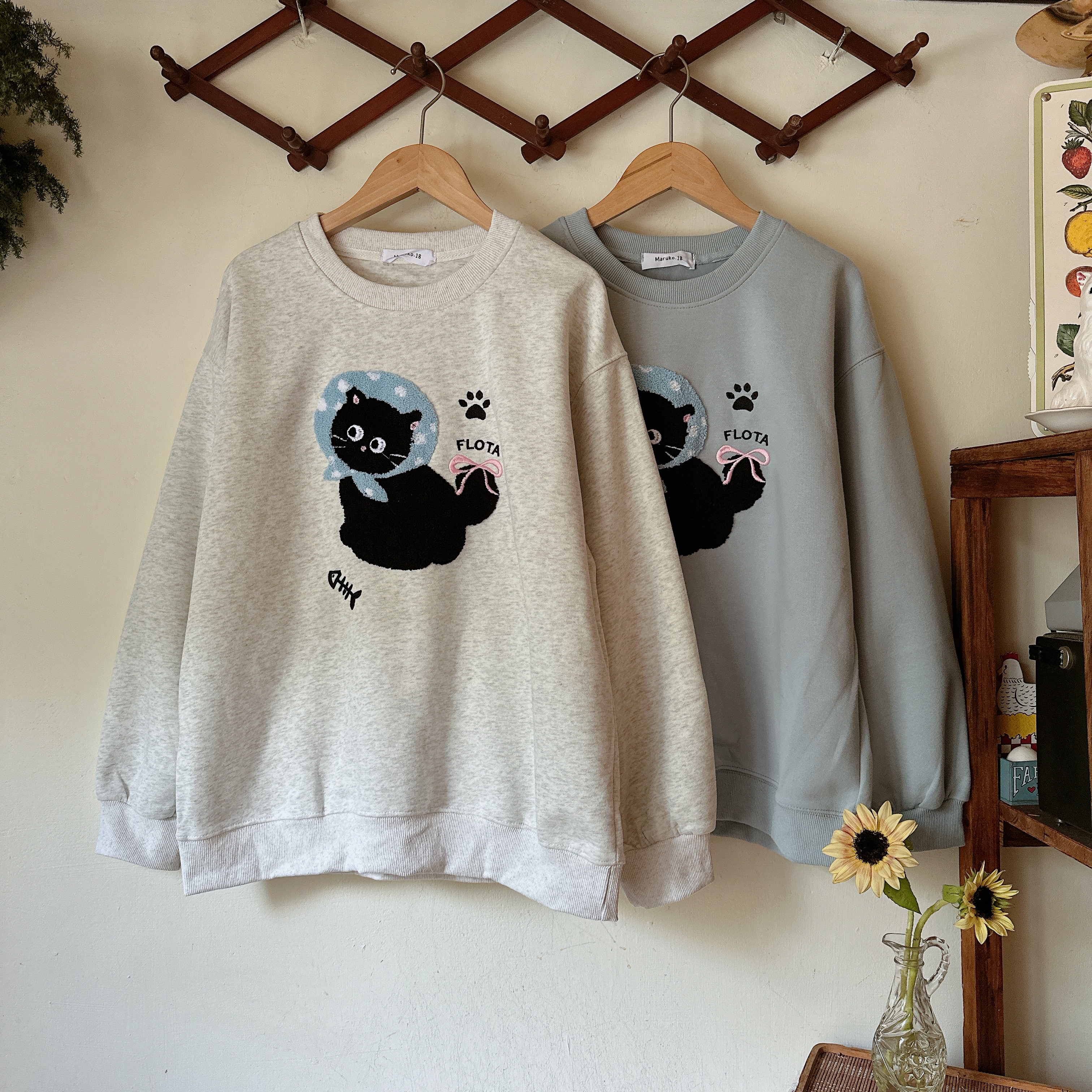 寶寶貓棉質大學T