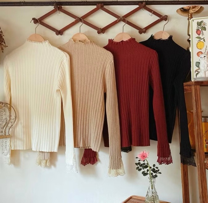 蕾絲滾邊包芯紗針織內搭