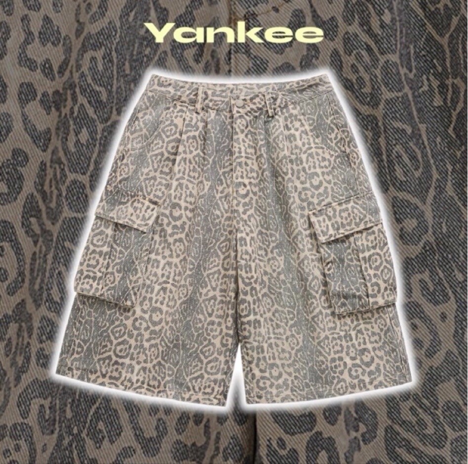 豹紋寬闊口袋短褲