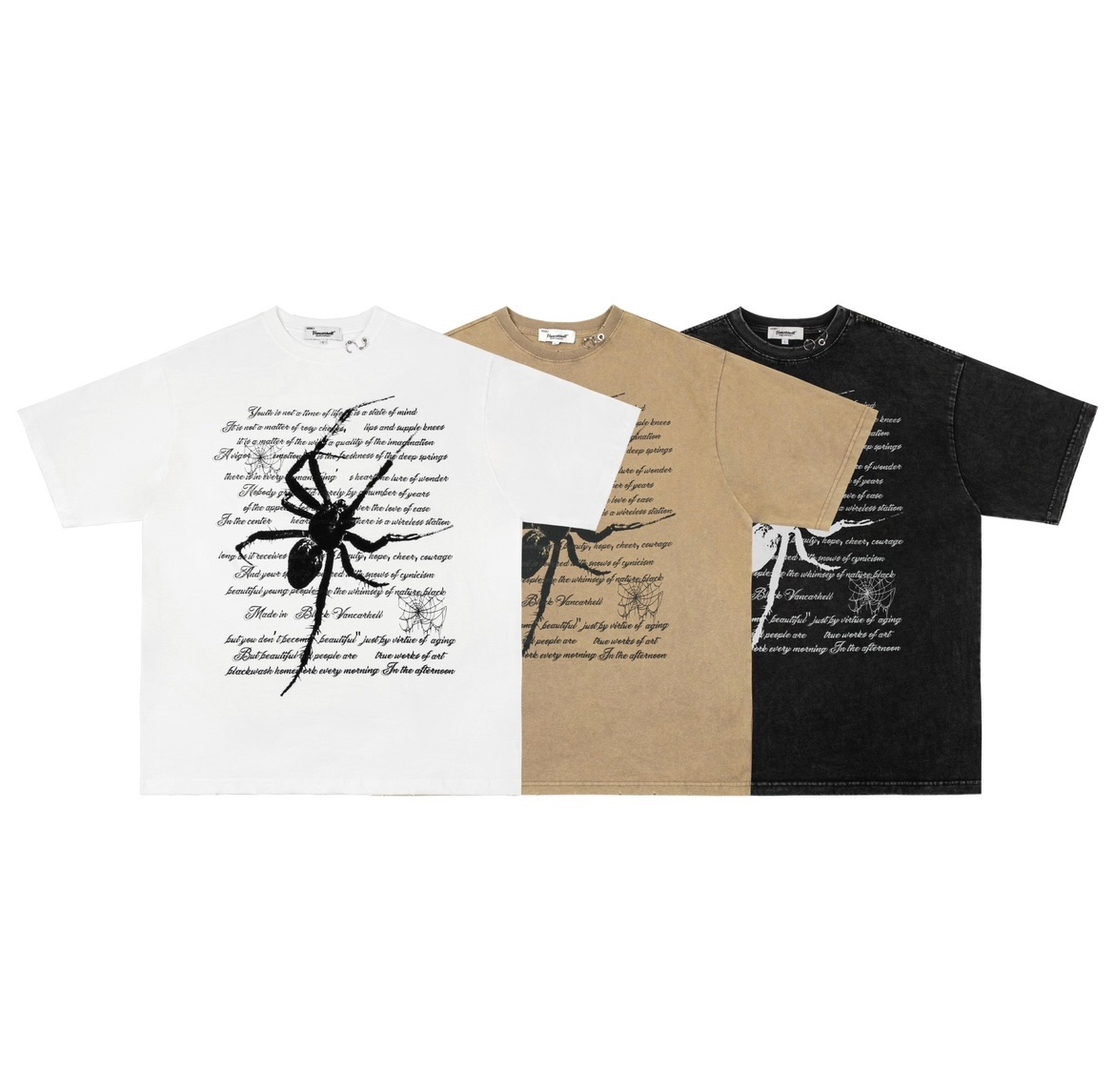 美式复古蝲蛛短袖T恤