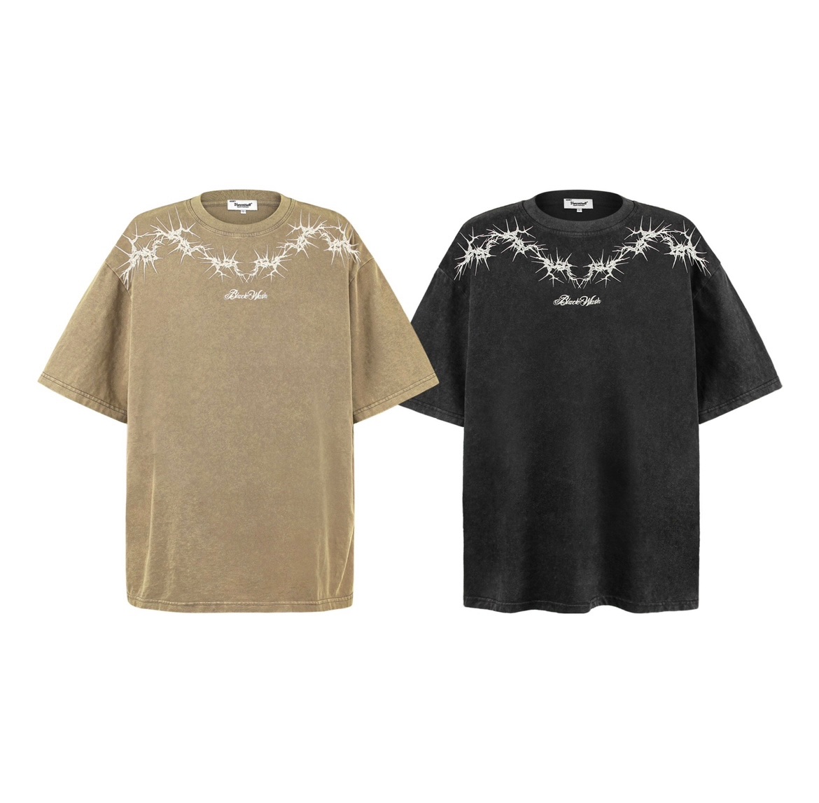 复古水洗做旧美式潮牌荆棘