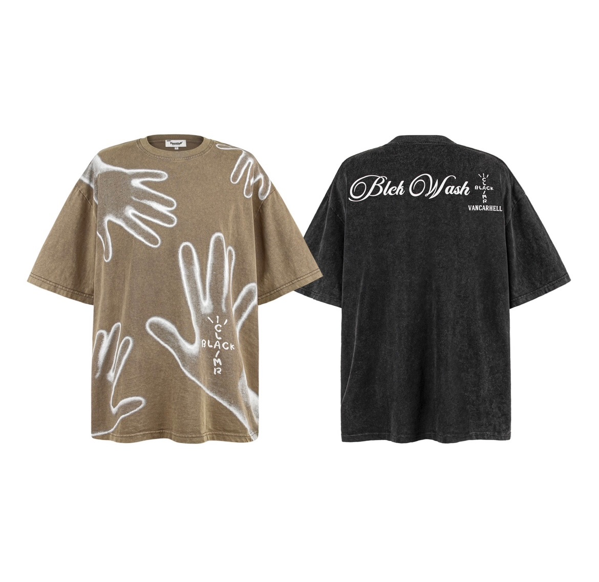 美式高街没汁感ins手印短袖