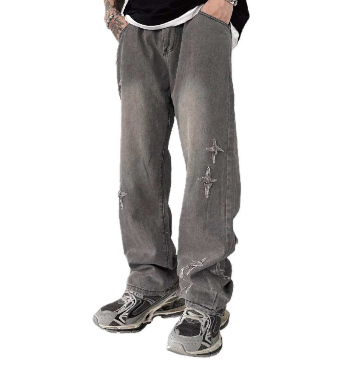 十字架 十字星 刷破牛仔褲
