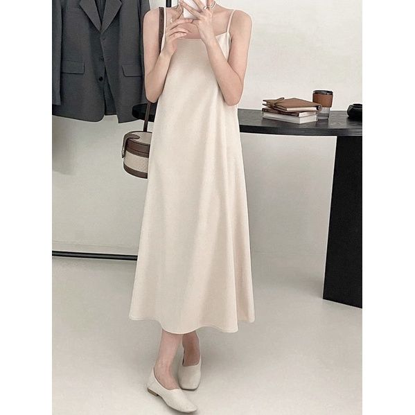 🇰🇷西裝面料細肩長洋 洋裝