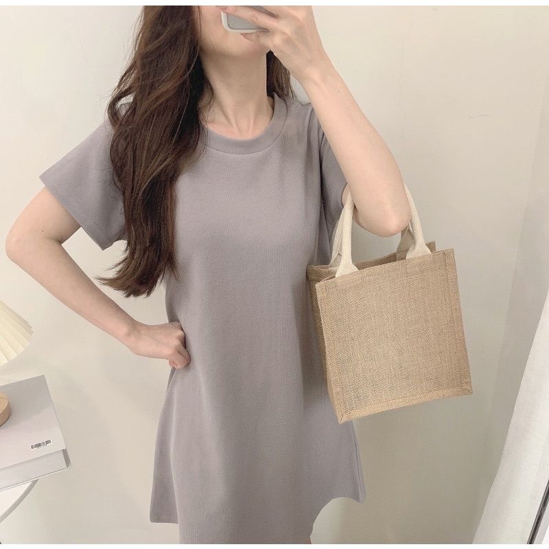 🇰🇷夏日出遊必備🍃🌼 圓領棉質短袖洋裝