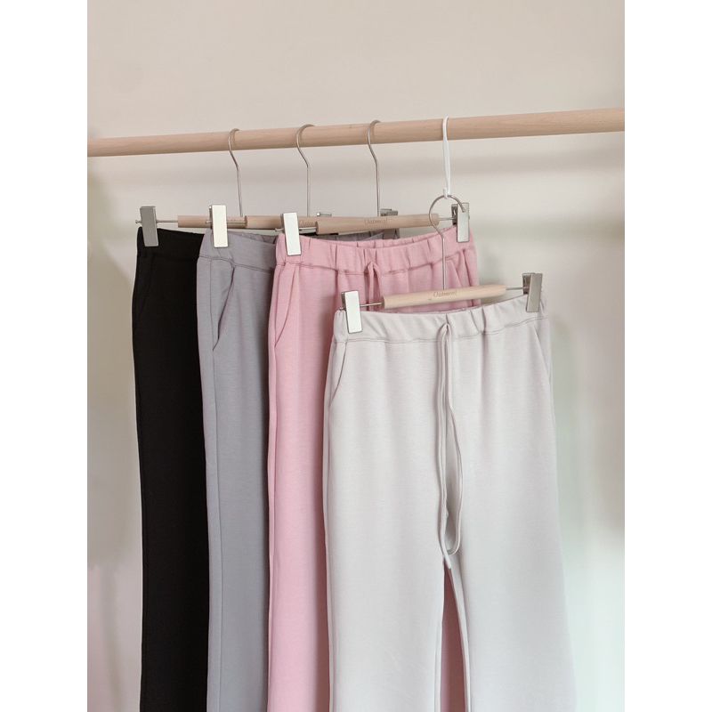 瘦瘦神褲✨太空棉喇叭褲 綁帶棉褲