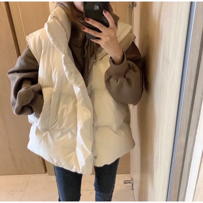 寬鬆慵懶🍞翻領鋪棉背心 背心外套 麵包背心