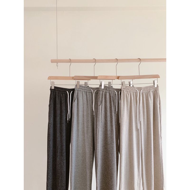 來杯燕麥奶🤎抽繩棉質寬褲  闊腿褲 綁帶棉褲