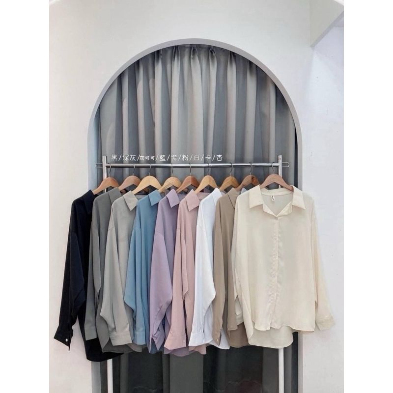微透肌🌼純色長版襯衫