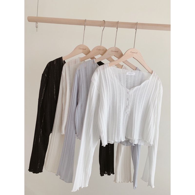 冰淇淋蘇打🥂四釦透膚上衣 四釦透膚罩衫 透膚小外套