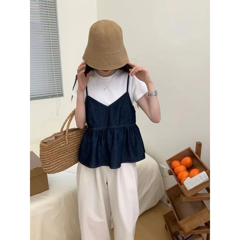 1+1心動公式💙細肩牛仔背心 牛仔吊帶背心