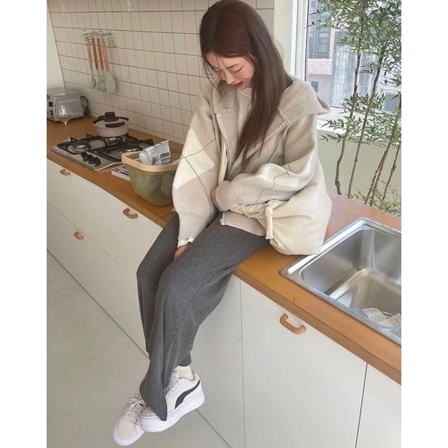 𝑶𝒍𝒅 𝒔𝒄𝒉𝒐𝒐𝒍🦘 菱格紋袖針織外套