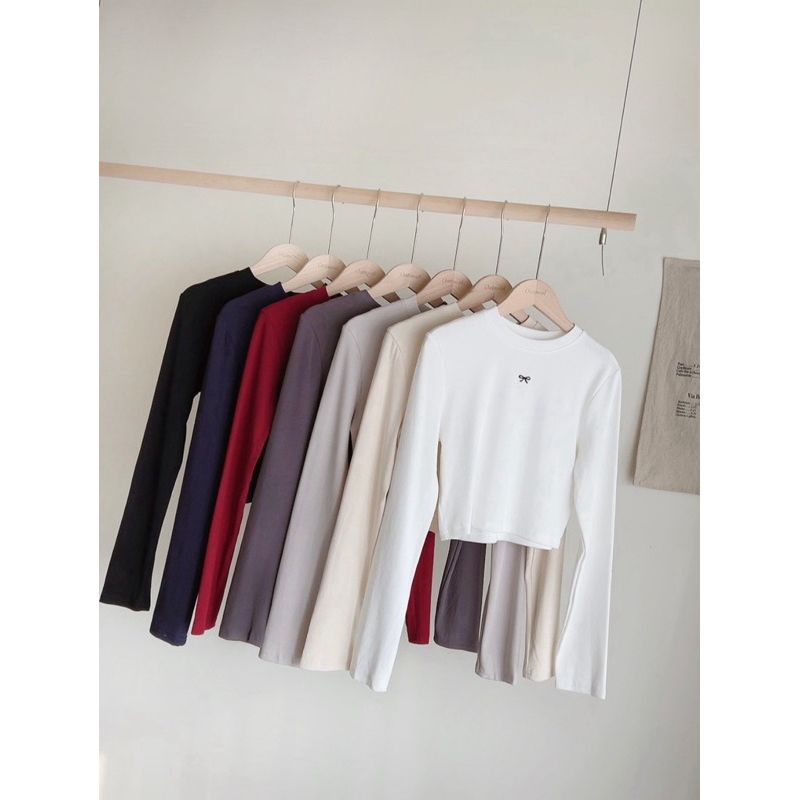 初秋入場券🎟️圓領蝴蝶結上衣 圓領上衣 蝴蝶結長tee