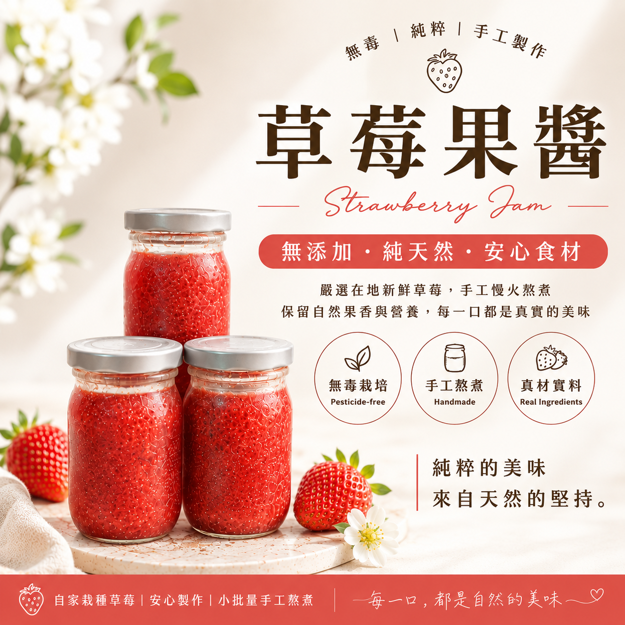 減糖無毒草莓果醬 2 瓶 裝