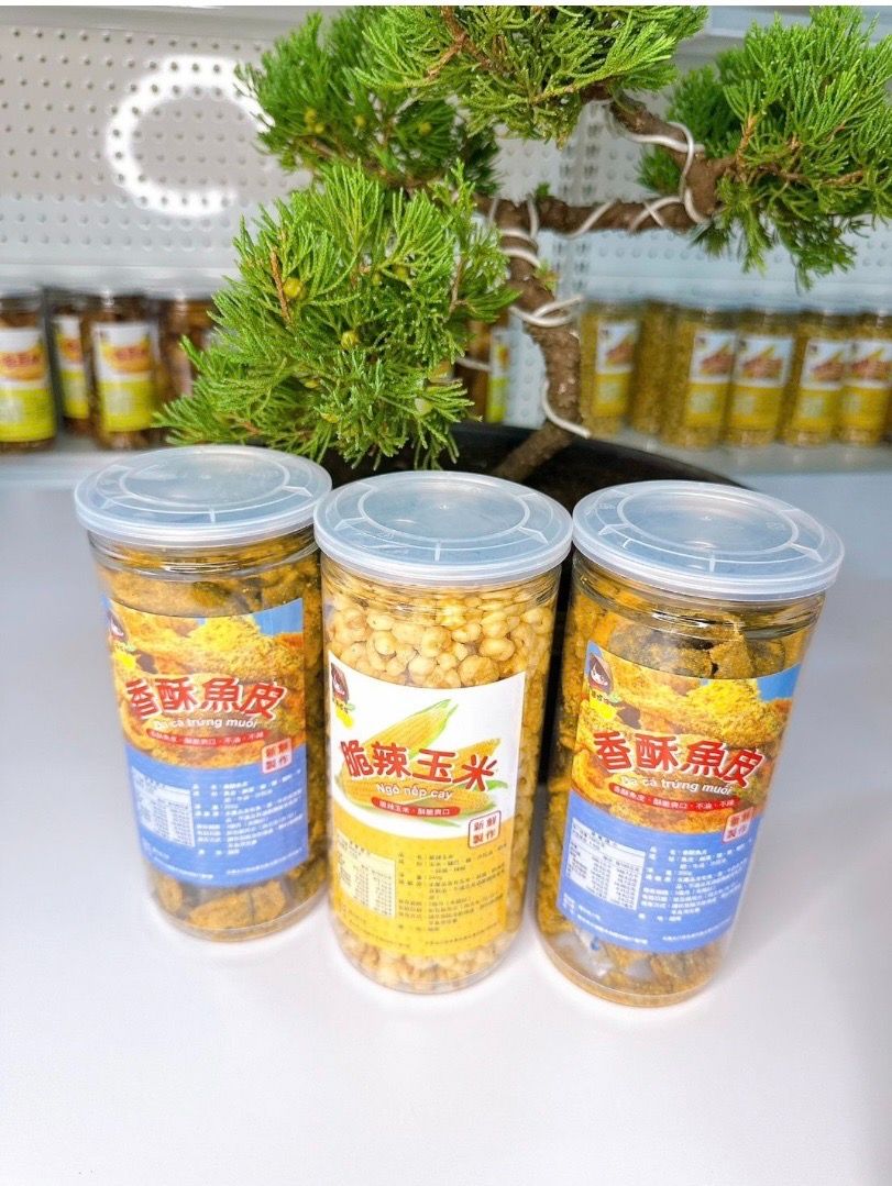 2罐香酥魚皮+1罐脆辣玉米 2da cá +1 Ngô nếp cay
