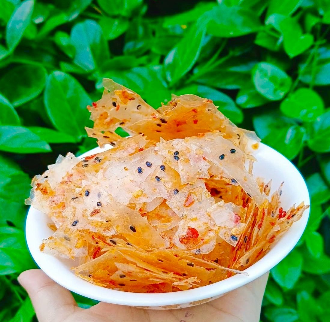 蒜香炒米紙（微辣）bánh tráng mắm tỏi