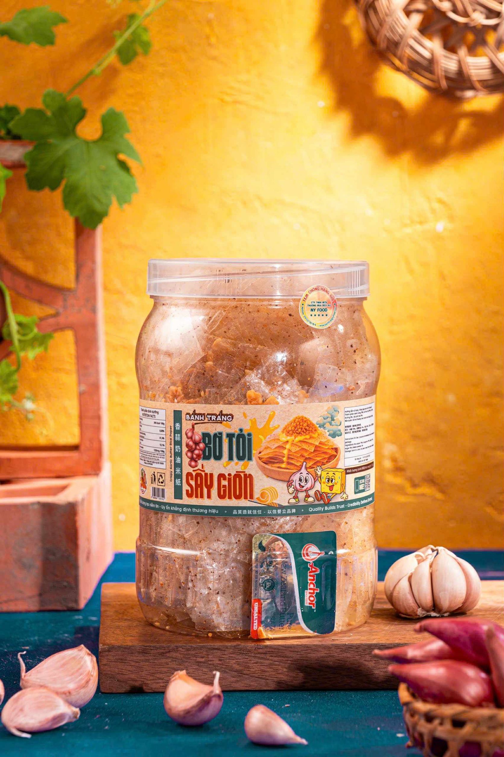 香蒜奶油米紙（微辣） tráng bơ tỏi sấy giòn