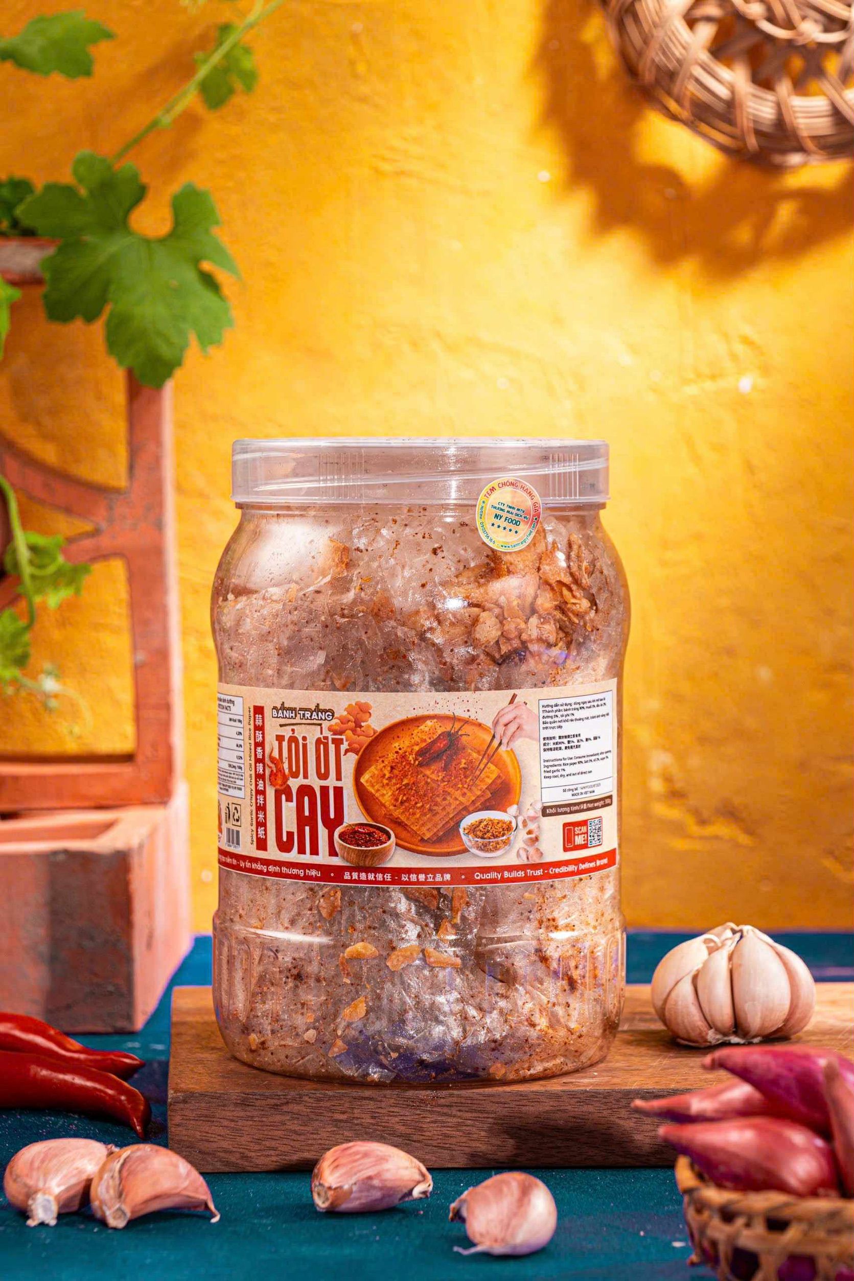 蒜酥香辣米紙（中辣）  tráng tỏi ớt cay