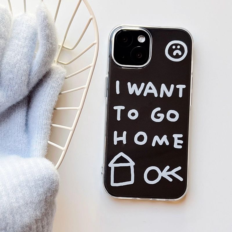 11 p.m.| I人必備~趣味哭臉我想回家字母iPhone手機殼（se/11pro/mini/plus）