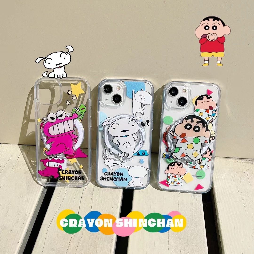 11 p.m.| 趣味卡通蠟筆小新 magsafe磁吸充電 磁吸支架iPhone手機殼（11-17有plus/air）