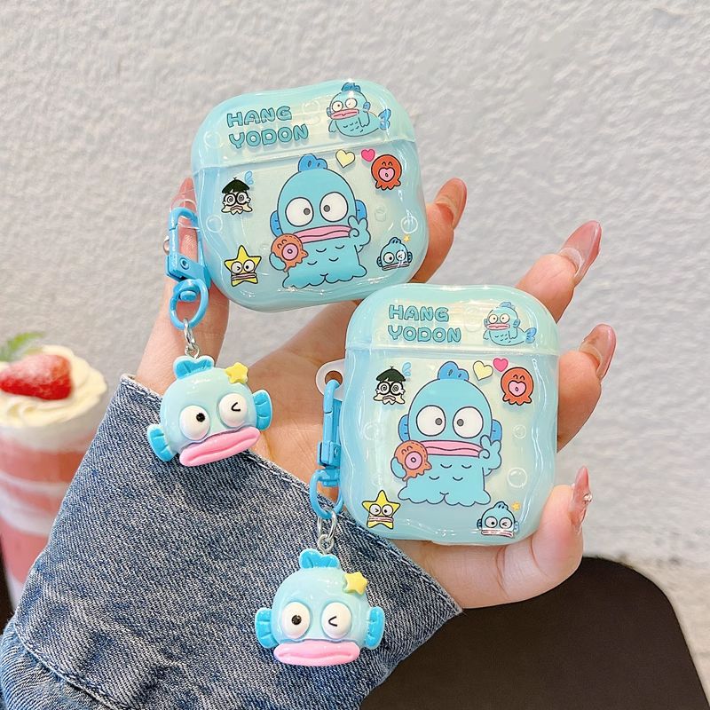 11 p.m. | 卡通醜萌可愛 人魚 醜魚插圖 醜魚掛飾 AirPods保護套