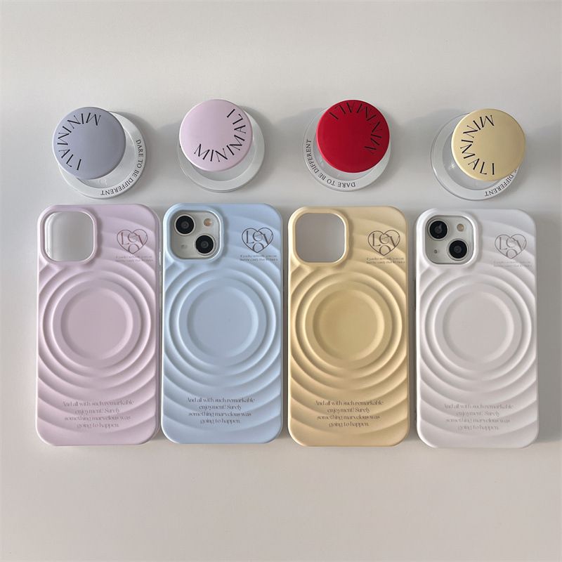 11 p.m.| ins簡約 質感溫柔字母 波紋 波漾 magsafe磁吸支架 防摔iPhone手機殼（13-17）