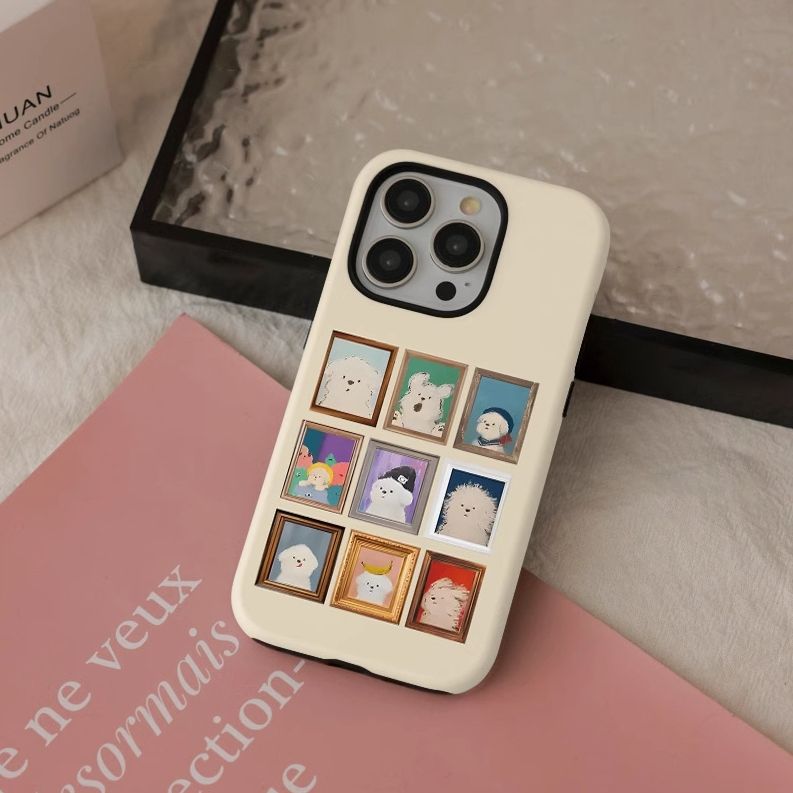 11 p.m.| 可愛潦草小狗油畫小狗 二合一磁吸 iPhone手機殼（x-17有11pro/plus/16e/air）