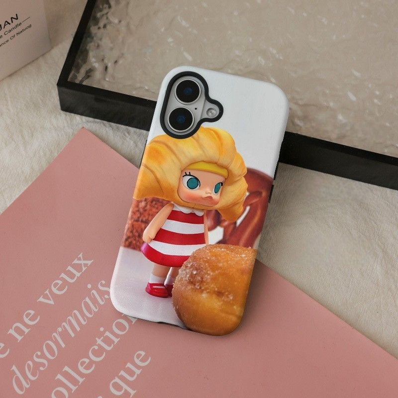 11 p.m.|公仔插圖牛角麵包molly磁吸支架二合一 iPhone手機殼（11-17/plus/16e/air）